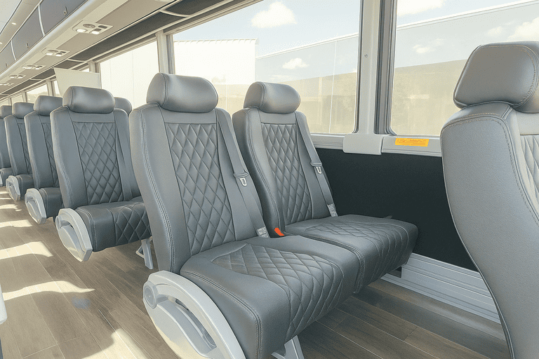 interior of Bus Rental Company Alexandria charter bus