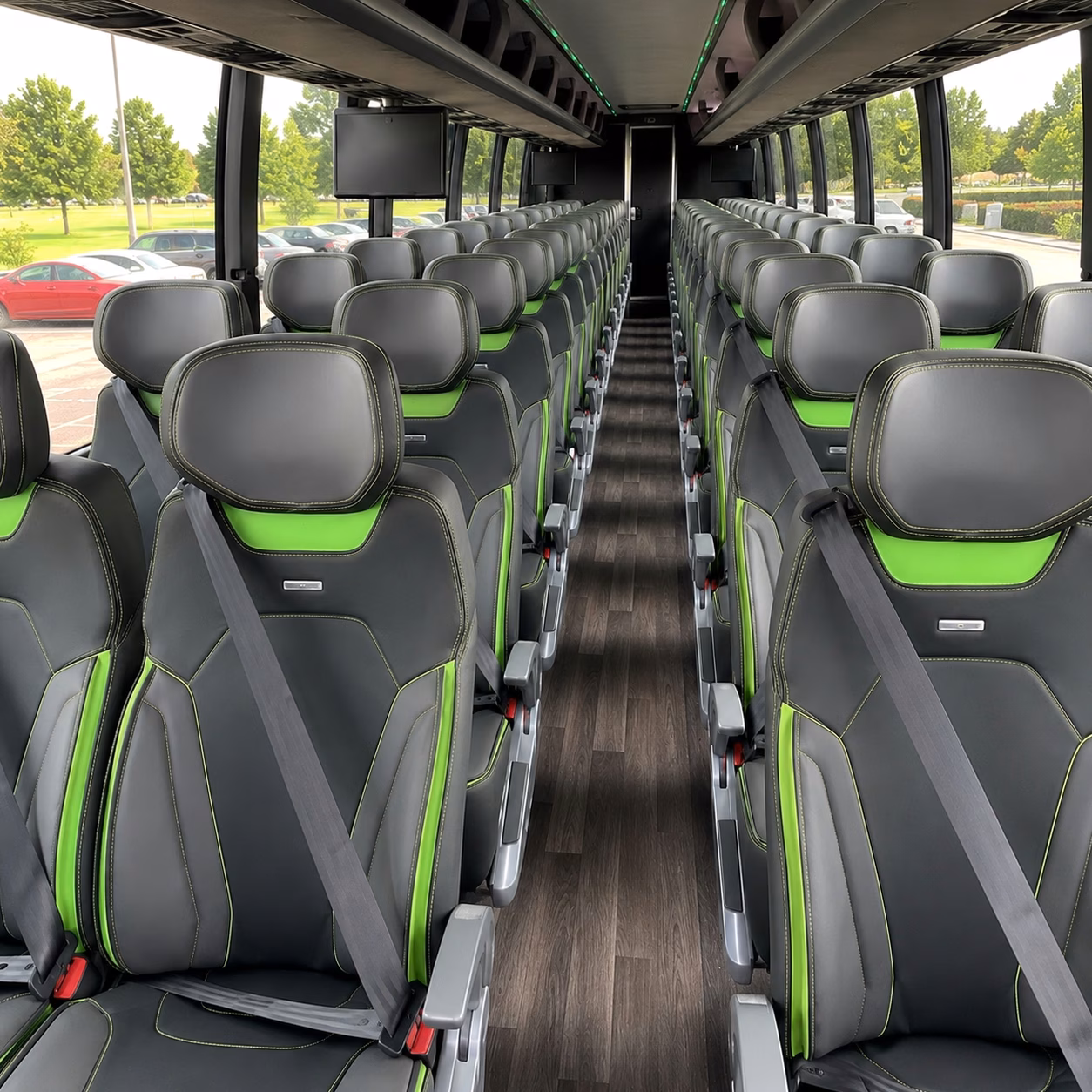 56 passenger charter bus interior